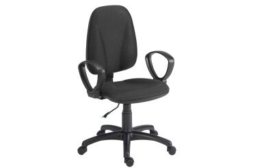 Chaise de bureau Twisty tissu Non feu M1 - avec ou sans accoudoirs - soutien lombaire - Mécanisme Contact permanent - Pieds noir