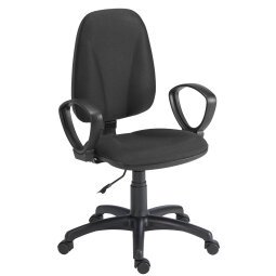 Chaise de bureau Twisty tissu Non feu M1 - avec ou sans accoudoirs - soutien lombaire - Mécanisme Contact permanant - Pieds noir