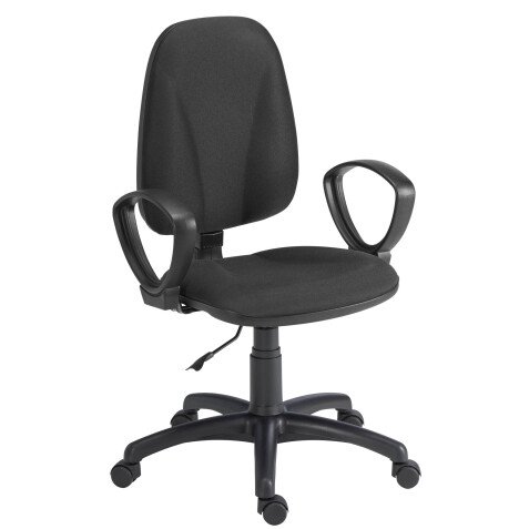 Chaise de bureau Twisty tissu Non feu M1 - avec ou sans accoudoirs - soutien lombaire - Mécanisme Contact permanent - Pieds noir