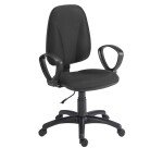 Chaise de bureau Twisty tissu Non feu M1 - avec ou sans accoudoirs - soutien lombaire - Mécanisme Contact permanent - Pieds noir