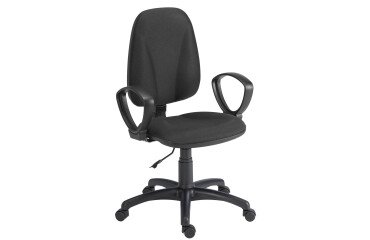 Office chair Twisty fabric Fireproof M1 - with or without armrests - lumbar support - Permanent contact mechanism - Black base