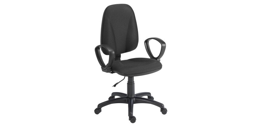 Chaise de bureau Twisty tissu Non feu M1 - avec ou sans accoudoirs - soutien lombaire - Mécanisme Contact permanent - Pieds noir