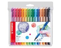 Stylo feutre Stabilo PointMax à capuchon pointe 1 mm - Pochette de 15