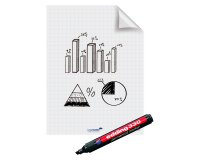 Feuille électrostatique repositionnable non effaçable Magic-Chart 60 x 80 cm - 25 feuilles blanches quadrillées