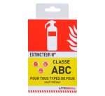 Panneau d'indication d'extincteur feux classe ABC