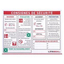 Panneau consignes de sécurité incendie