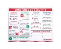 Panneau consignes de sécurité incendie