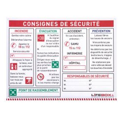 Panneau consignes de sécurité incendie