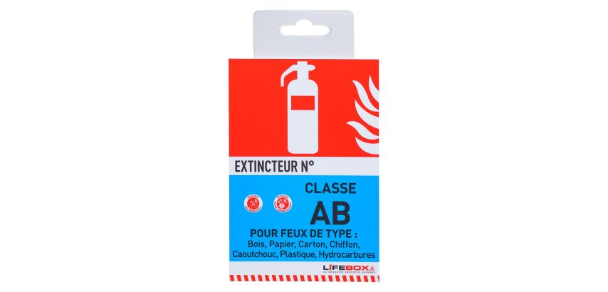 Panneau d'indication d'extincteur feux classe AB