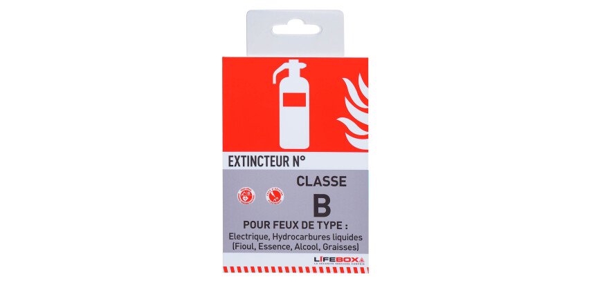 Panneau d'indication d'extincteur feux classe B