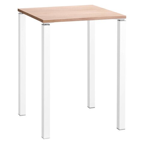 Mesa alta cuadrada Eden 80 x 80 cm roble claro patas blancas