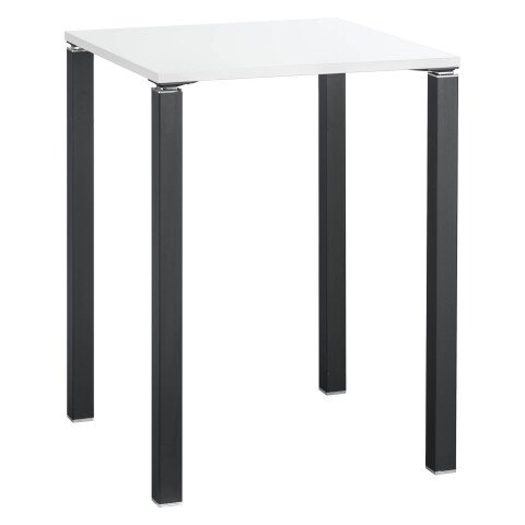 Mesa alta cuadrada Eden 80 x 80 cm blanca patas antracitas