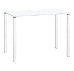 Mesa alta rectangular Eden 140 x 80 cm blanca patas blancas