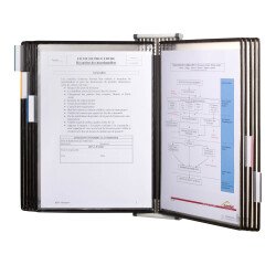 Clasificador de pared giratorio Djois by Tarifold Stérifold PVC A4 con 10 compartimentos - 20 vistas - negro
