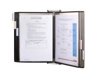 Rotational document holder with wall attachment Tarifold PVC A4 10 sleeves - 20 sights - black color
