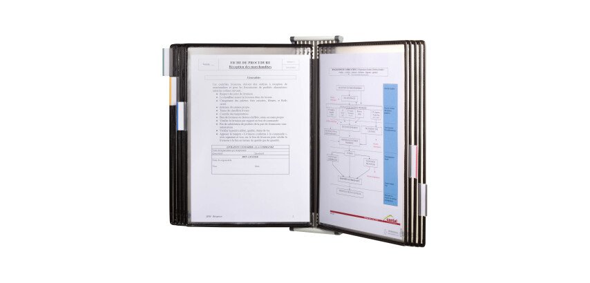 Wanddrehständer Djois by Tarifold Antimikrobiell PVC A4 10 Hüllen - 20 Ansichten - schwarz