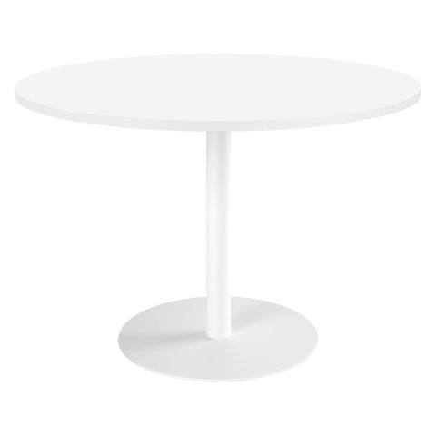 Mesa redonda Intuitiv' blanco Ø 120 cm pata central metal