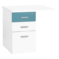 Caisson hauteur bureau 3 tiroirs avec extension Intuitiv' blanc