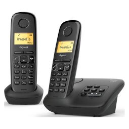 Pack duo téléphone répondeur sans fil Gigaset AL170A Noir