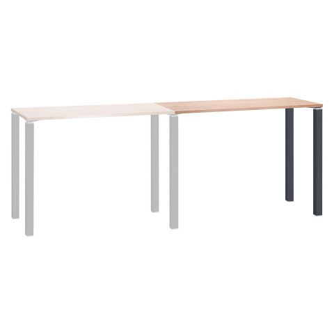 Extensión mesa de reunión alta Eden fondo 60 cm roble patas antracitas