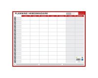 Planning perpétuel Hebdomadaire/Annuel - Effaçable à sec - 32 x 42 cm