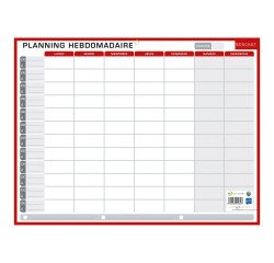 Planning perpétuel hebdomadaire / annuel - effaçable à sec - L 42 x H 32 cm