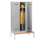 Vestiaire Color - 3 colonnes monobloc/industrie salissante