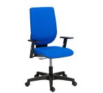 Chaise de bureau NAO tissu - dossier réglable en hauteur - avec ou sans accoudoirs - Mécanisme Synchrone ou Contact permanent - Pieds noirs