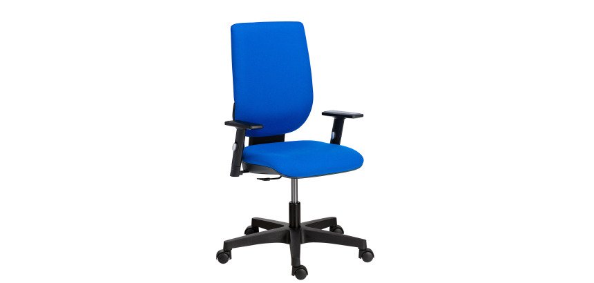 Chaise de bureau NAO tissu - dossier réglable en hauteur - avec ou sans accoudoirs - Mécanisme Synchrone ou Contact permanent - Pieds noirs