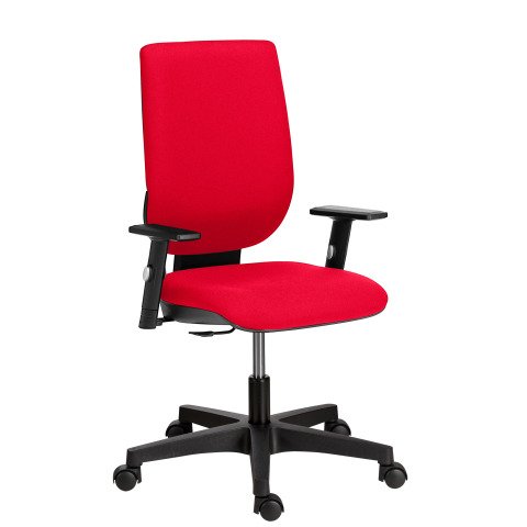Silla de oficina Nao rojo tejido con reposabrazos 1D