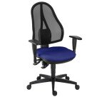 Bürostuhl Holly aus Stoff und Mesh - Netzrücken - mit oder ohne Armlehnen - Permanentkontakt-Mechanismus - Schwarzes Fußgestell