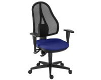Chaise de bureau Holly tissu et maille - Dossier maille - avec ou sans accoudoirs - Mécanisme Contact permanent - Pied noir