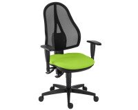 Silla de oficina Holly contacto permanente verde con reposabrazos 3D