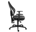 Chaise de bureau Holly tissu et maille - Dossier maille - avec ou sans accoudoirs - Mécanisme Contact permanent - Pied noir