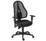 Chaise de bureau Holly tissu et maille - Dossier maille - avec ou sans accoudoirs - Mécanisme Contact permanent - Pied noir