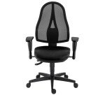 Chaise de bureau Holly tissu et maille - Dossier maille - avec ou sans accoudoirs - Mécanisme Contact permanent - Pied noir