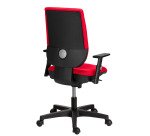 Chaise de bureau NAO tissu non feu, dossier réglable en hauteur, avec ou sans accoudoirs, mécanisme synchrone, pieds noirs