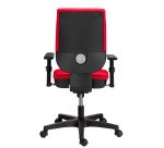 Chaise de bureau NAO tissu non feu, dossier réglable en hauteur, avec ou sans accoudoirs, mécanisme synchrone, pieds noirs