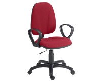Silla de oficina Twisty burdeos con reposabrazos