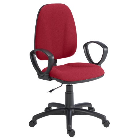 Silla de oficina Twisty burdeos con reposabrazos