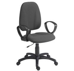 Silla de oficina Twisty grafito con reposabrazos