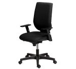 Chaise de bureau NAO tissu - dossier réglable en hauteur - avec ou sans accoudoirs - Mécanisme Synchrone ou Contact permanent - Pieds noirs