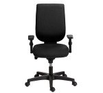 Chaise de bureau NAO tissu - dossier réglable en hauteur - avec ou sans accoudoirs - Mécanisme Synchrone ou Contact permanent - Pieds noirs