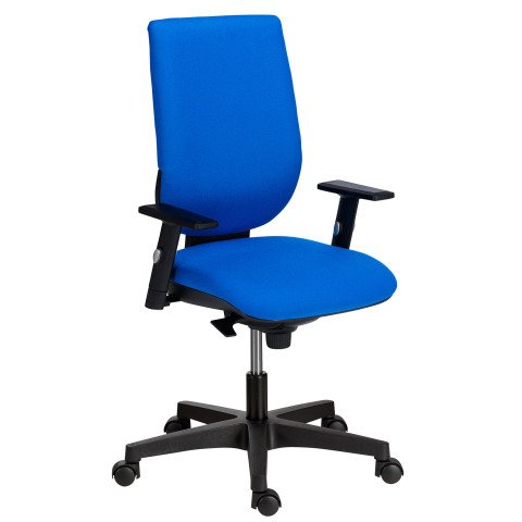 Silla de oficina Nao sincronizada azul con reposabrazos