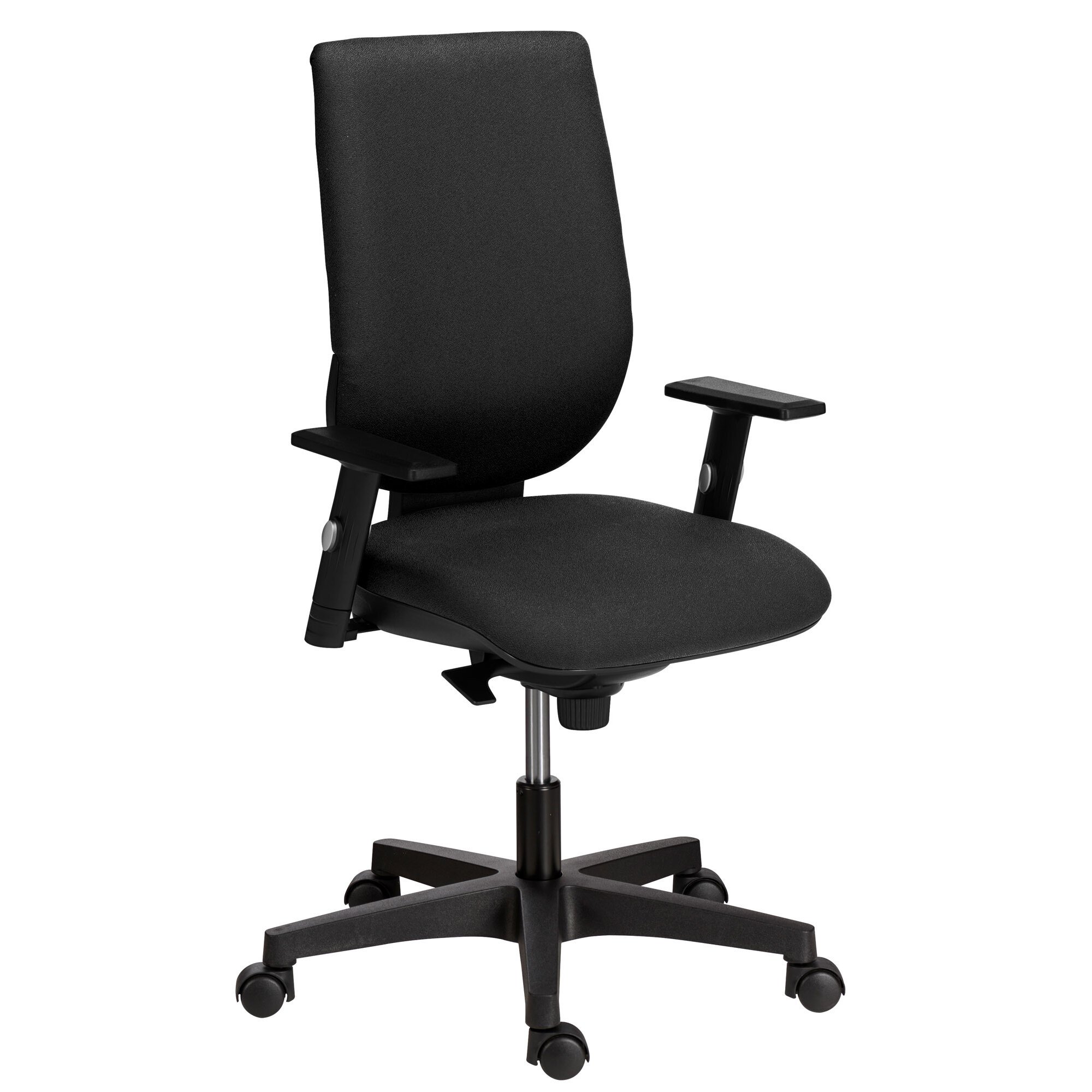 Chaise de bureau NAO - dossier haut tissu - pieds noirs