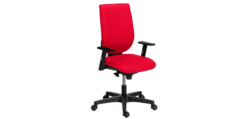 Chaise de bureau NAO tissu non feu, dossier réglable en hauteur, avec ou sans accoudoirs, mécanisme synchrone, pieds noirs