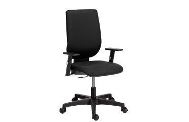Chaise de bureau NAO tissu - dossier réglable en hauteur - avec ou sans accoudoirs - Mécanisme Synchrone ou Contact permanent - Pieds noirs
