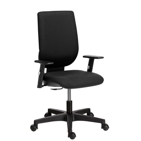 Silla de oficina Nao negra tejido con reposabrazos 1D