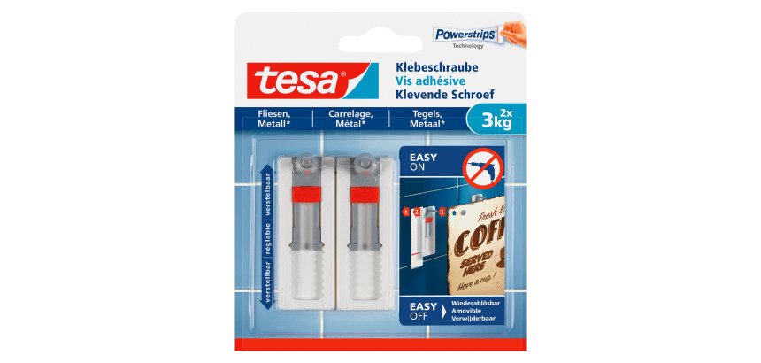 Vis adhésive Tesa pour carrelage