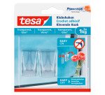 Crochets adhésifs Tesa pour verre et surface transparente - Lot de 2
